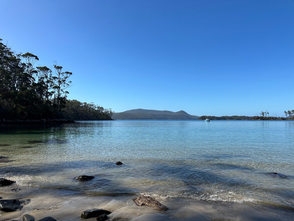 Tasmanian bay backdrop
